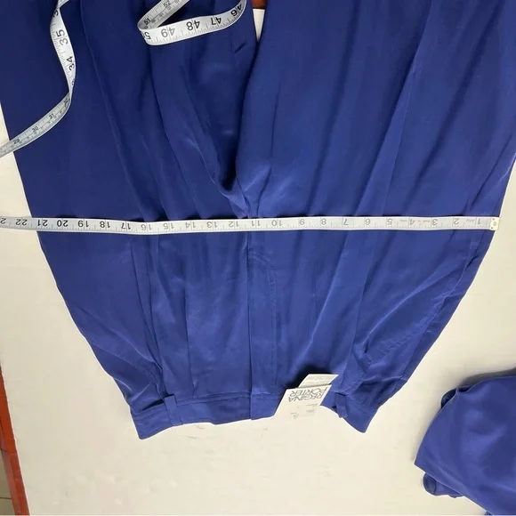 Regina Porter Womens Large Purple Blue Wicked 90s Shirt & Pants 100%‎ Silk NEW - Picture 13 of 16